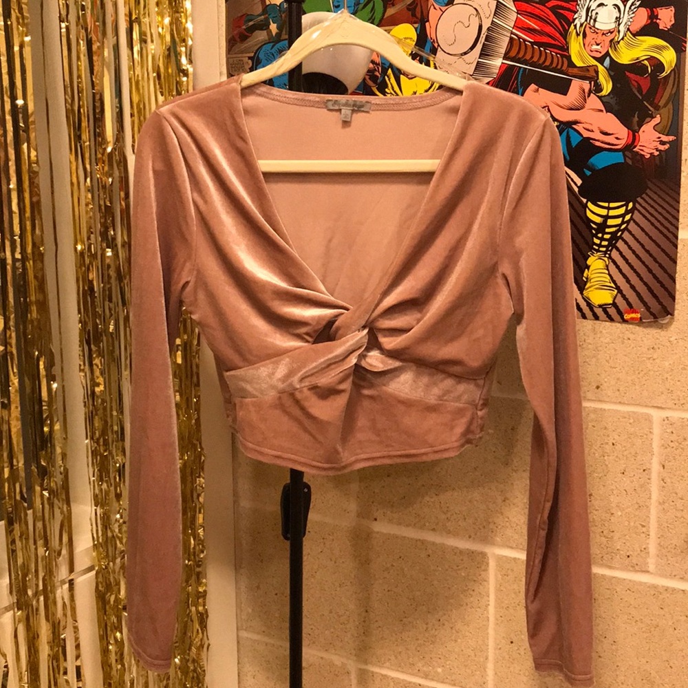 Pink velvet top